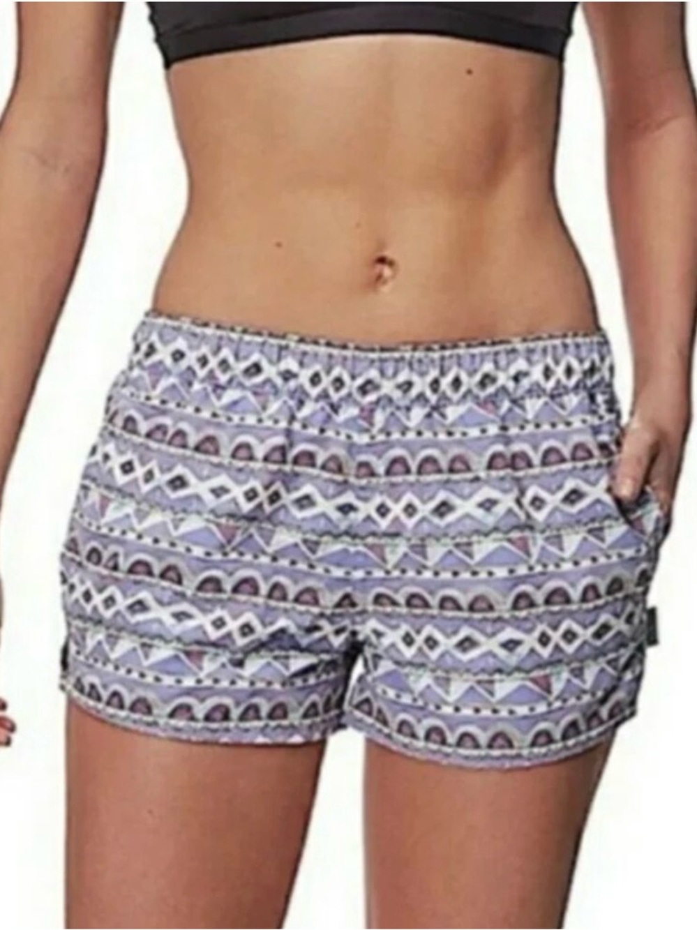 Patagonia Barely Baggies Geometric Print Elastic Waist Shorts